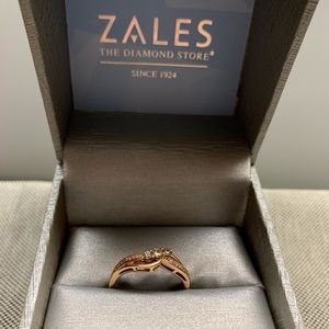 White Diamond Rose Gold Ring